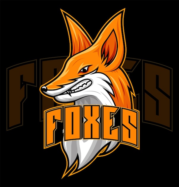 Vettore furious fox mascotte logo illustrazione vettoriale di una volpe