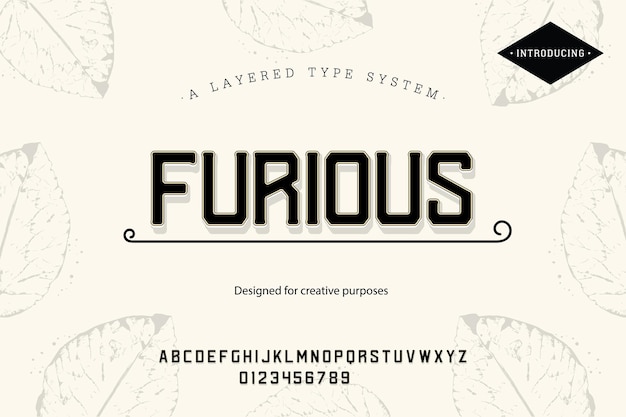 Furious typeface. For labels and different type designs