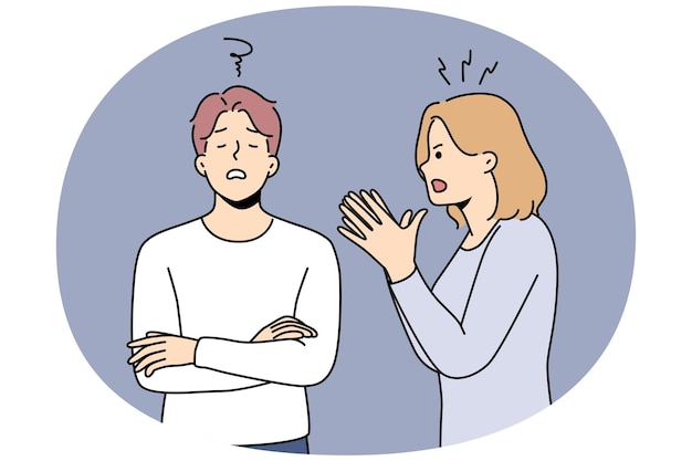 격노 여성 강의 짜증 남자
