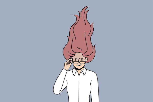 Разъяренная женщина с горящими волосами