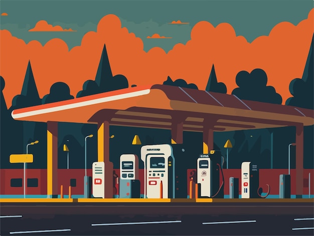 Furl station vector illustration