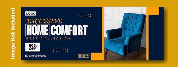 Vector furniture ads cover template design