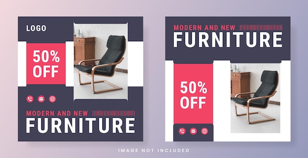 Furniture banner for social media post or flyer template