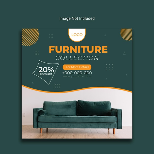 Vector furniture collection discount social media post design