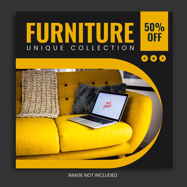 Furniture collection sale social media post instagram post facebook ad design