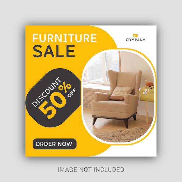 Furniture collections sale social media and instagram post template