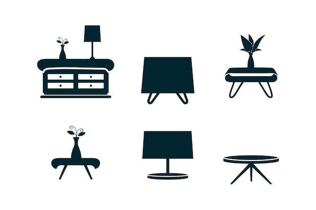 Vector furniture design element vector icon with creative unique concept