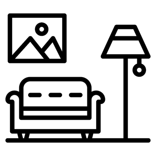 家具デザインアイコンのベクトル画像はアート・アンド・クラフト・サプライズに使用できます