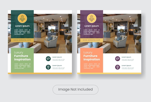 家具デザインソーシャルメディア投稿バナーテンプレートセット