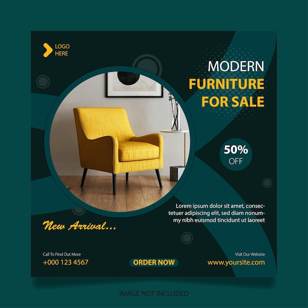 Furniture design template for social media post