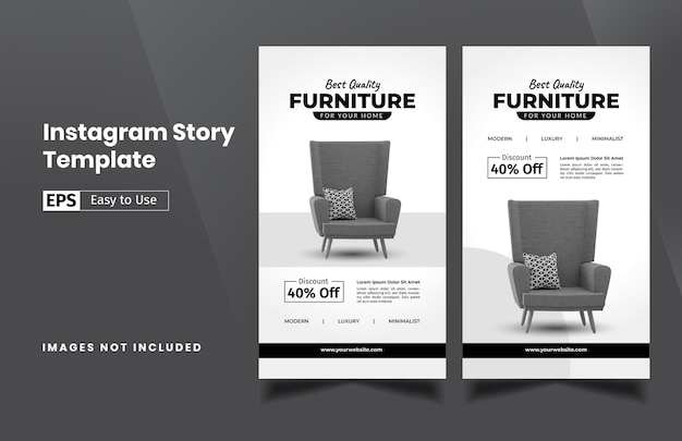 Furniture design templates for instagram story