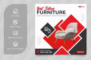 Vector furniture design templates for instagram