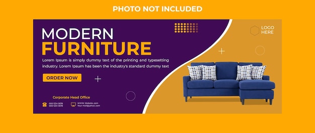 Vector furniture facebook banner  template