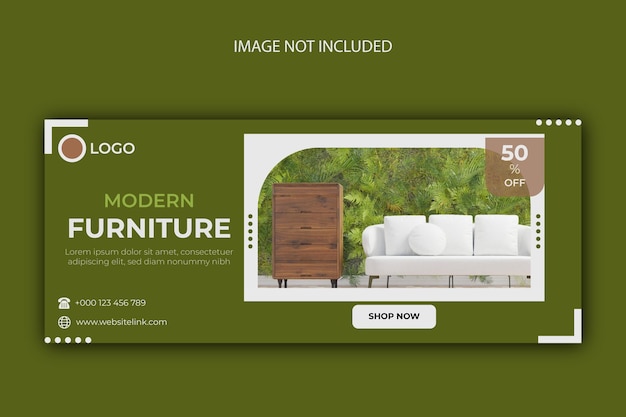 ベクトル 家具の facebook カバーと web バナーのデザイン テンプレート