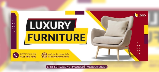 furniture facebook cover banner template design