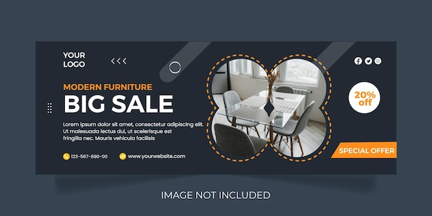 Furniture facebook cover page template eps