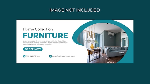 Furniture facebook cover page template social media post