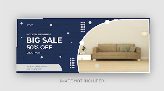 Vector furniture facebook cover page template