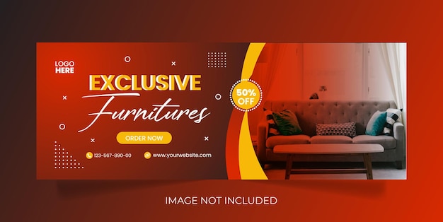 Vector furniture facebook cover page template