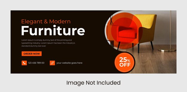 Vector furniture facebook cover page template