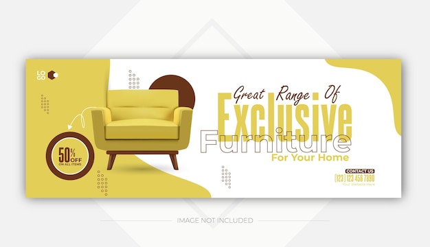 Vector furniture facebook cover profile page and web banner template