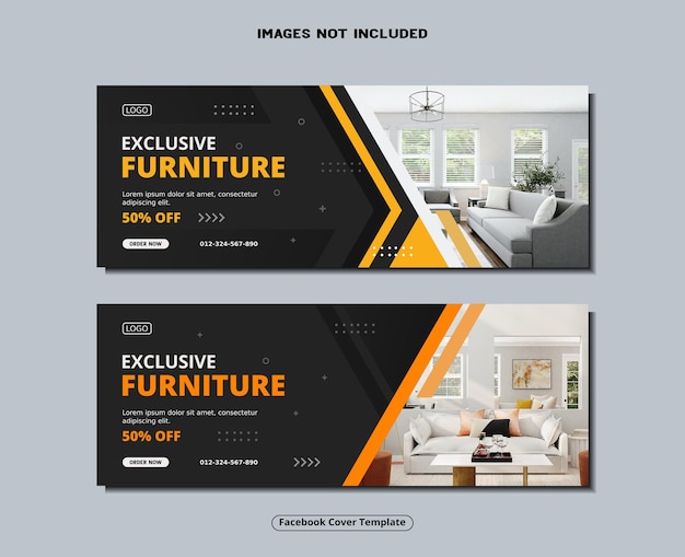 Furniture facebook cover and social media banner template