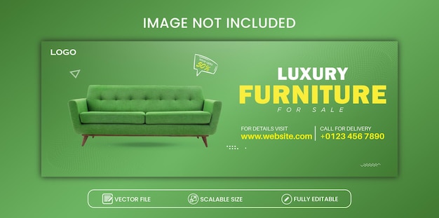 Furniture Facebook cover and social media banner template