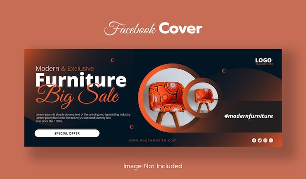 Vector furniture facebook cover template