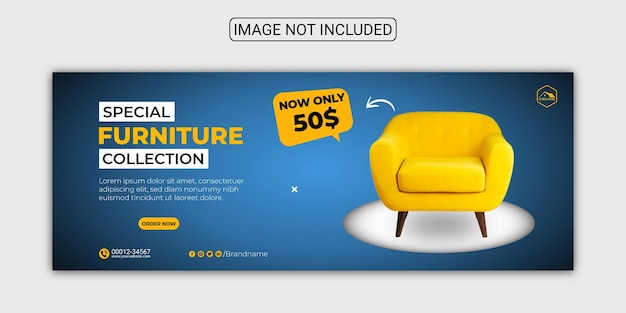 Vector furniture facebook cover and web banner template design