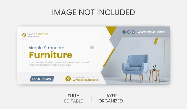 Furniture facebook cover and web banner template