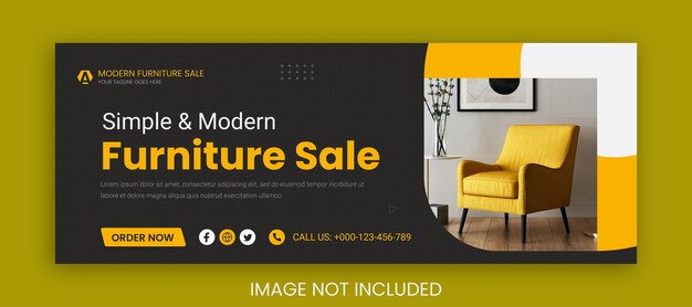 Furniture facebook cover and web banner template