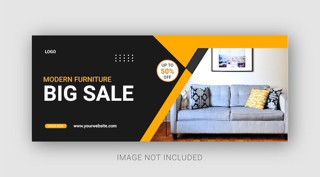 Vector furniture facebook cover and web banner template