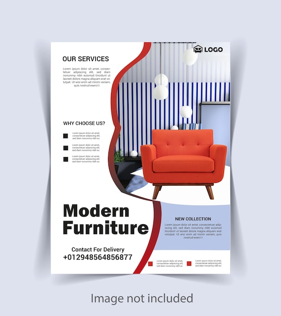 Vector furniture flyer design