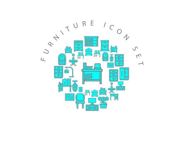 Furniture icon set design