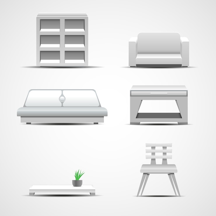 Vector furniture icons. graphic concept