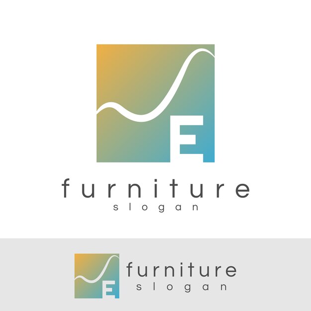 Furniture initial letter e logo design