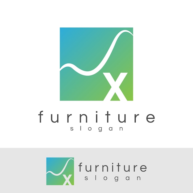 Furniture initial Letter X Logo design