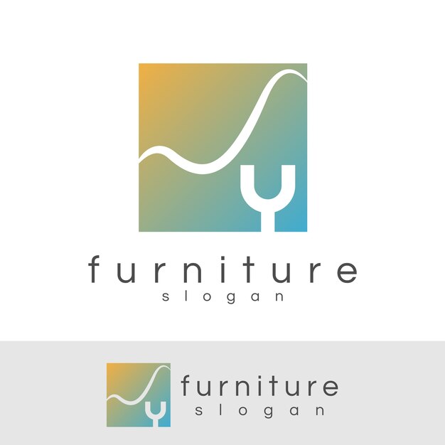 Furniture initial letter y logo design