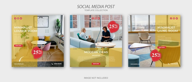 Furniture instagram social media post template