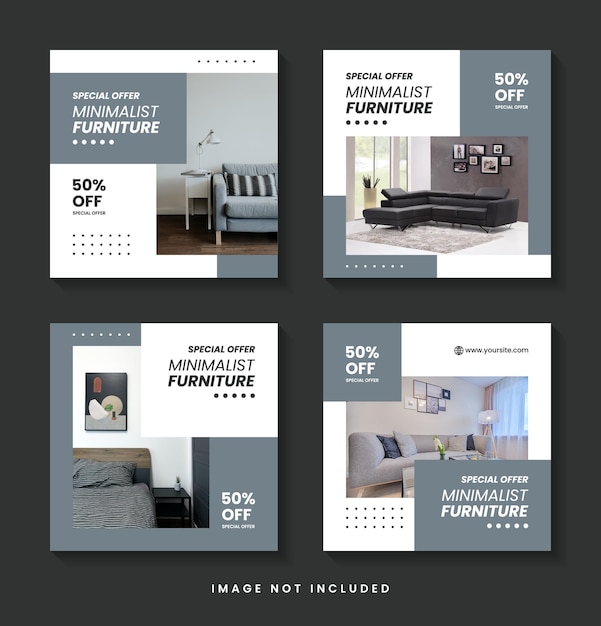 Furniture instagram social media post template