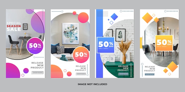 Furniture instagram stories templates collection