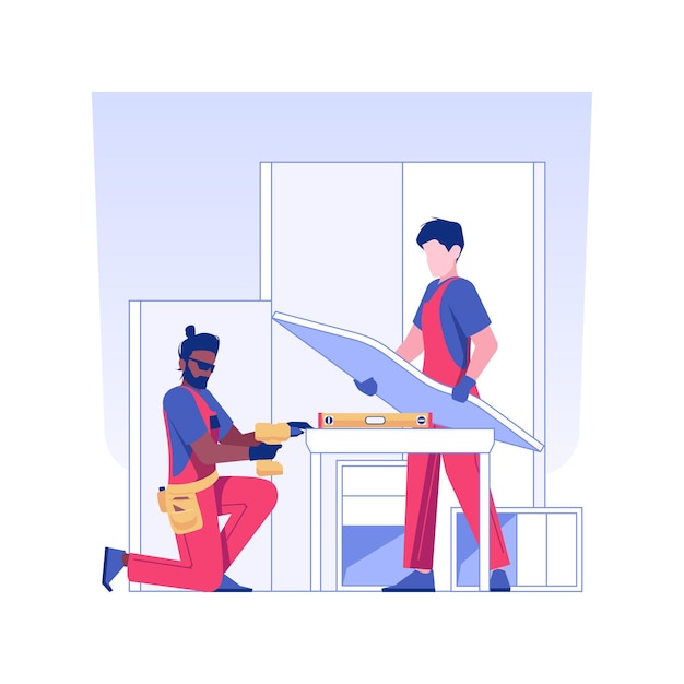 Premium Vector Furniture installation isolated concept vector