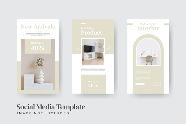 Furniture interior sale instagram stories template