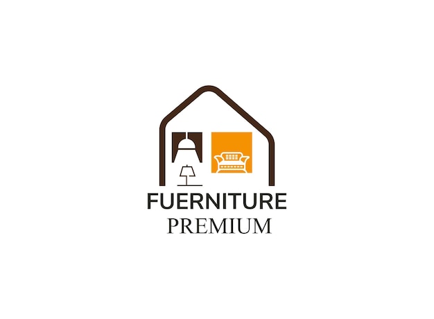 Vector furniture interior simple home business homeware logo