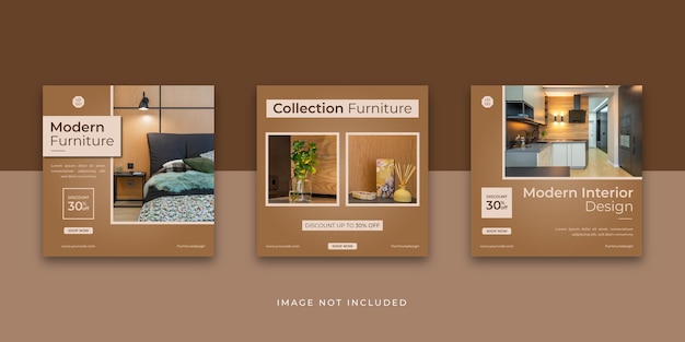 家具インテリアソーシャルメディアInstagram投稿テンプレート