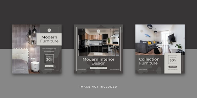 Furniture interior social media instagram post template