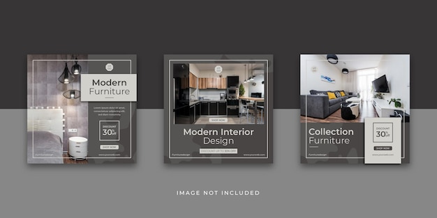 가구 인테리어 소셜 미디어 Instagram 포스트 템플릿