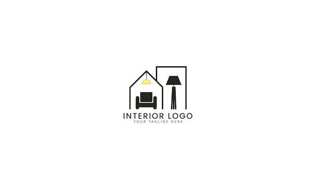 Furniture Line Art Icon Logo Ontwerp