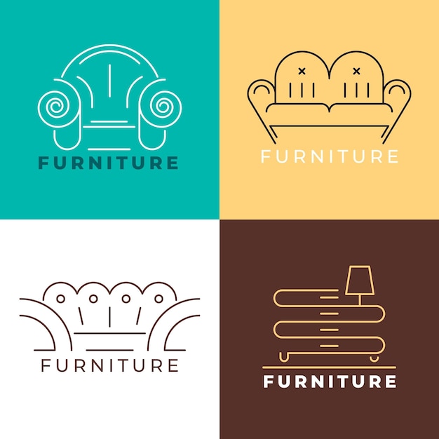 Vector furniture logo collection