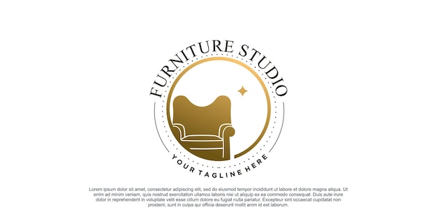 Вдохновение для дизайна логотипа мебели для дома с креативной концепцией Premium векторы
